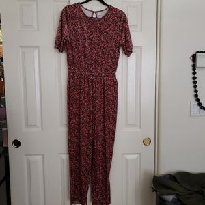 Floral Velour Jumpsuit